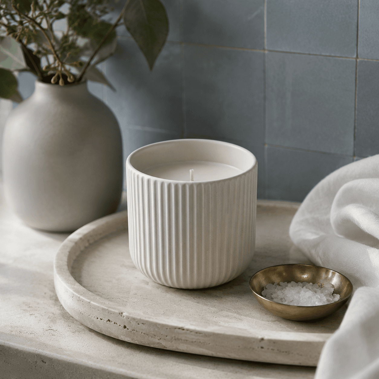 Ribbed Candle Vessel