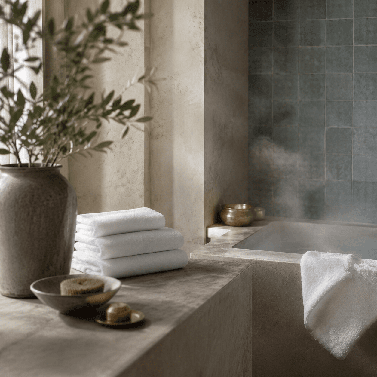 Stone Hotel bathroom palette